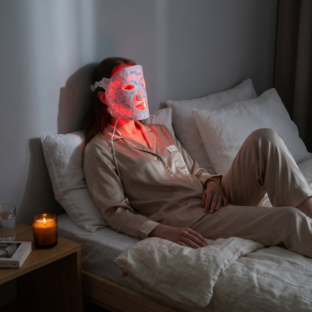 Maska LED na Twarz MK1 | Terapia Fotonowa do Domu | 7 Kolorów Światła | Zima Blue Cosmetics