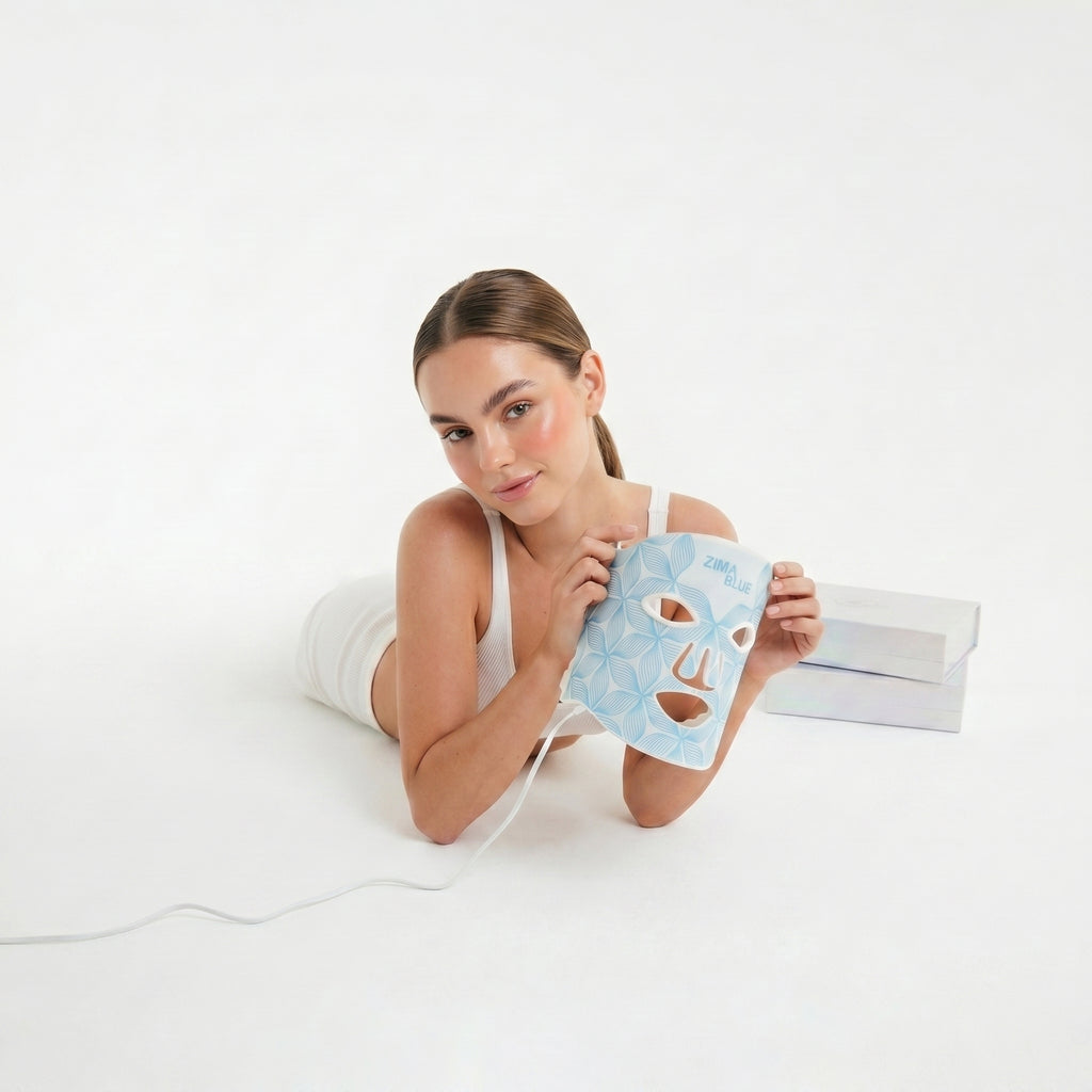 Maska LED na Twarz MK1 | Terapia Fotonowa do Domu | 7 Kolorów Światła | Zima Blue Cosmetics