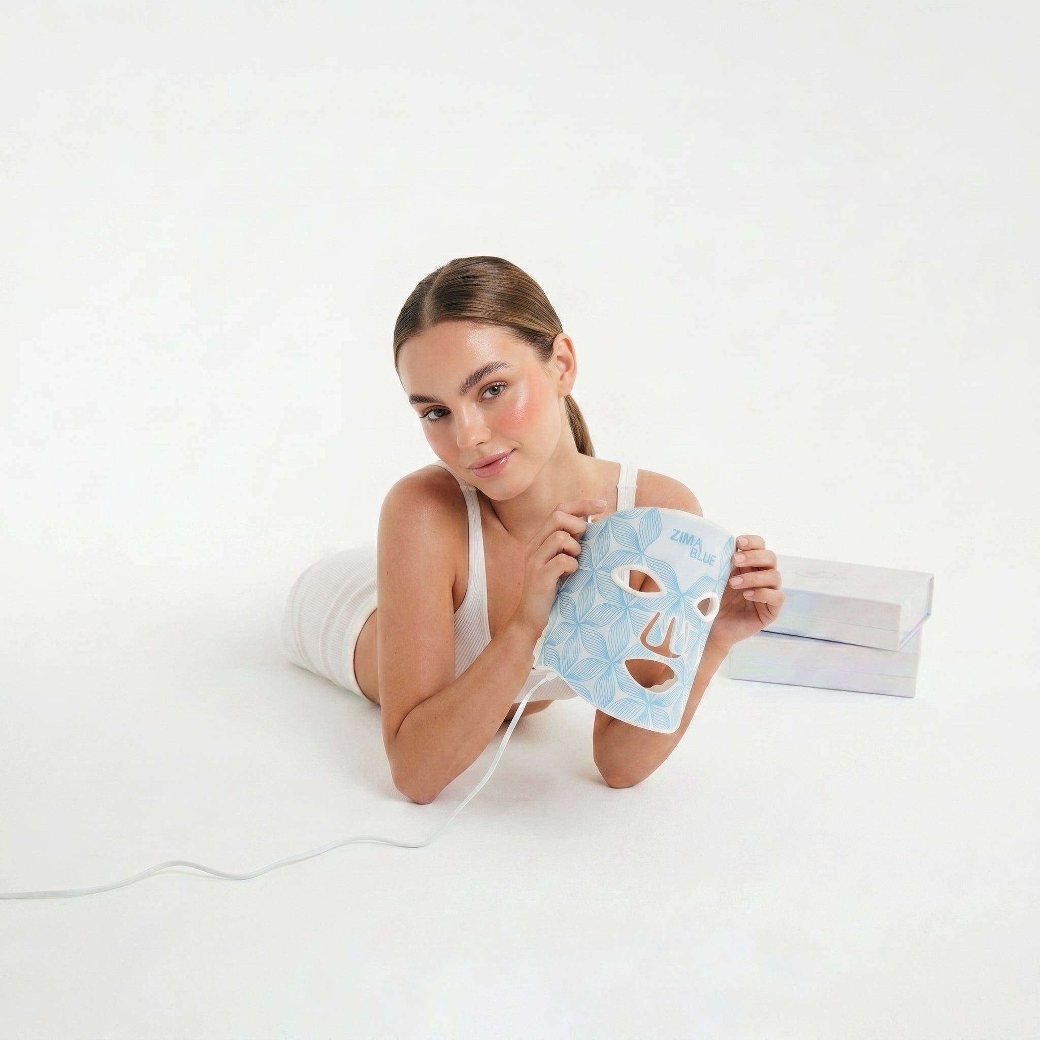 Maska LED na Twarz MK1 | Terapia Fotonowa do Domu | 7 Kolorów Światła | Zima Blue Cosmetics